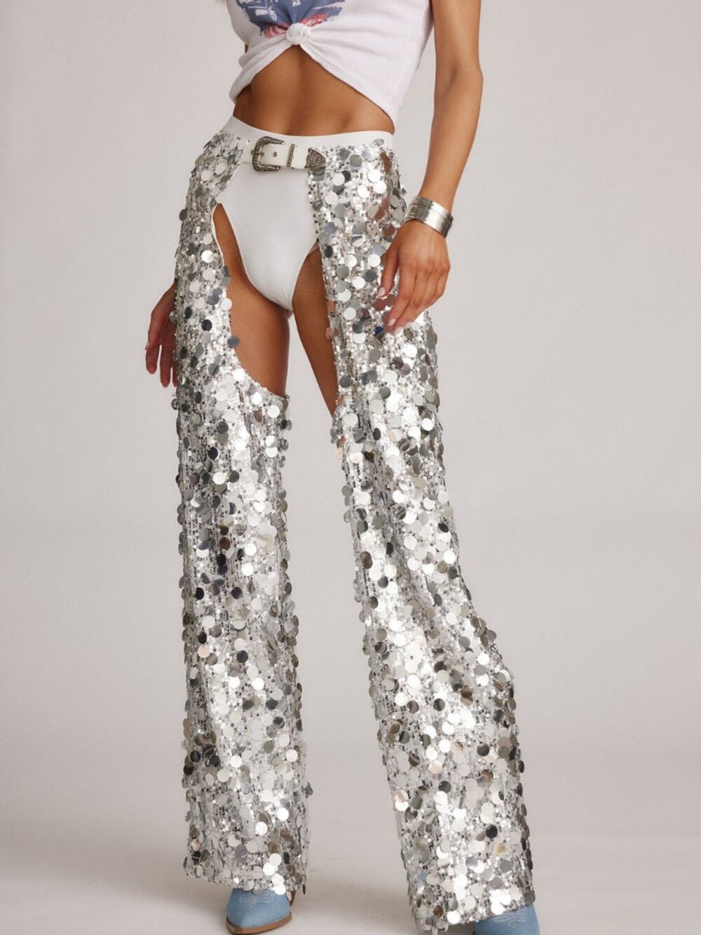 12th Tribe Walker Silver Payette Chaps Size SS